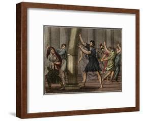 Extraordinary strength of Milo of Croton (Milon de Crotone)-French School-Framed Giclee Print