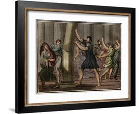 Extraordinary strength of Milo of Croton (Milon de Crotone)-French School-Framed Giclee Print