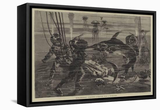 Extraordinary Submarine Adventure with a Sword-Fish-null-Framed Premier Image Canvas