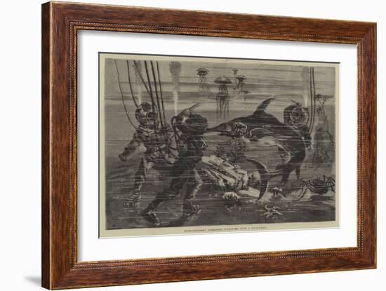 Extraordinary Submarine Adventure with a Sword-Fish-null-Framed Giclee Print