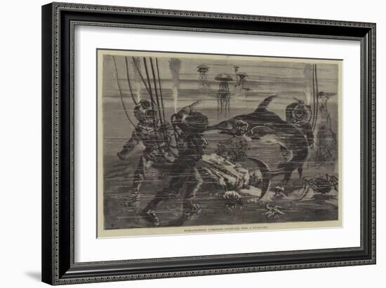 Extraordinary Submarine Adventure with a Sword-Fish-null-Framed Giclee Print