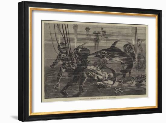 Extraordinary Submarine Adventure with a Sword-Fish-null-Framed Giclee Print