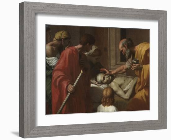 Extreme Unction, from the 'Seven Sacraments', 1638-40-Nicolas Poussin-Framed Giclee Print