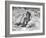 Exuberant Young Girl Getting Splashed by a Wave in the Surf at Jones Beach-Alfred Eisenstaedt-Framed Photographic Print