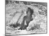 Exuberant Young Girl Getting Splashed by a Wave in the Surf at Jones Beach-Alfred Eisenstaedt-Mounted Photographic Print