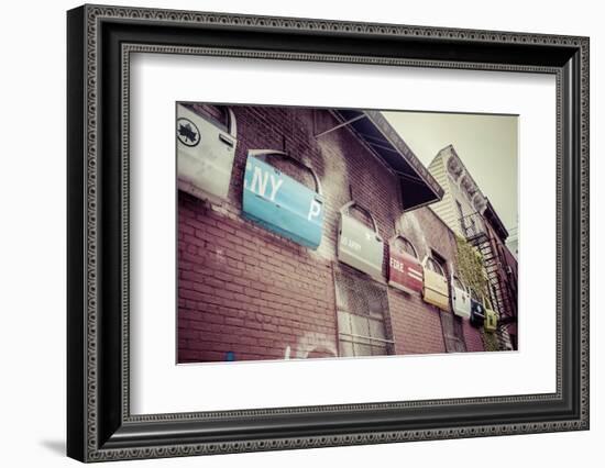 Eye catching auto dealer ad, public service car doors in Williamsburg, Brooklyn, New York, USA-Andrea Lang-Framed Photographic Print