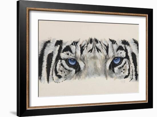 Eye-Catching White Tiger-Barbara Keith-Framed Giclee Print