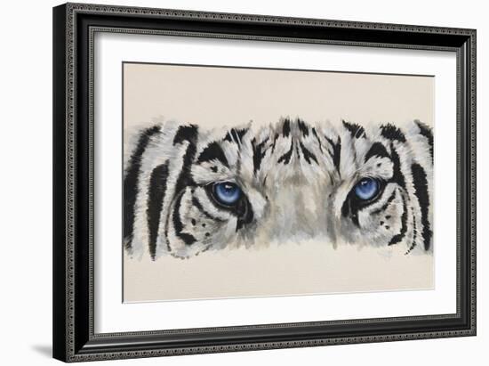 Eye-Catching White Tiger-Barbara Keith-Framed Giclee Print