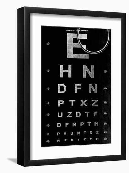 Eye Chart & Magnifying Glass-null-Framed Art Print