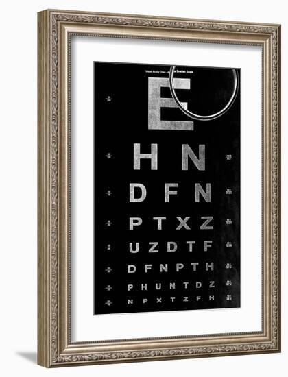 Eye Chart & Magnifying Glass-null-Framed Art Print