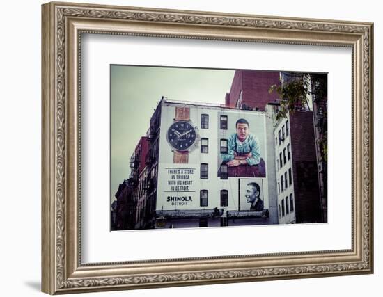 Eyecatching Shinola Watch Ad, Big Wall Painting, Poster and Street Art, Manhattan, New York, USA-Andrea Lang-Framed Photographic Print