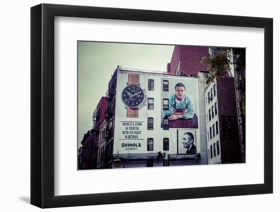 Eyecatching Shinola Watch Ad, Big Wall Painting, Poster and Street Art, Manhattan, New York, USA-Andrea Lang-Framed Photographic Print