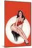 Eyeful Magazine; Brunette in a Red Bathing Suit-Peter Driben-Mounted Art Print