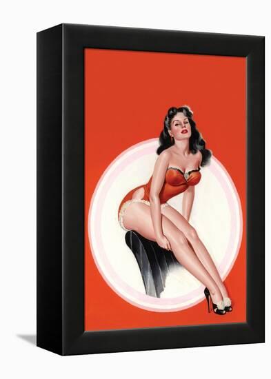 Eyeful Magazine; Brunette in a Red Bathing Suit-Peter Driben-Framed Stretched Canvas