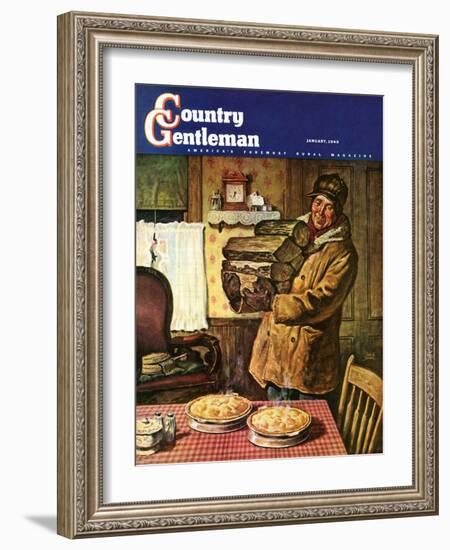 "Eyeing the Pies," Country Gentleman Cover, January 1, 1945-Amos Sewell-Framed Giclee Print