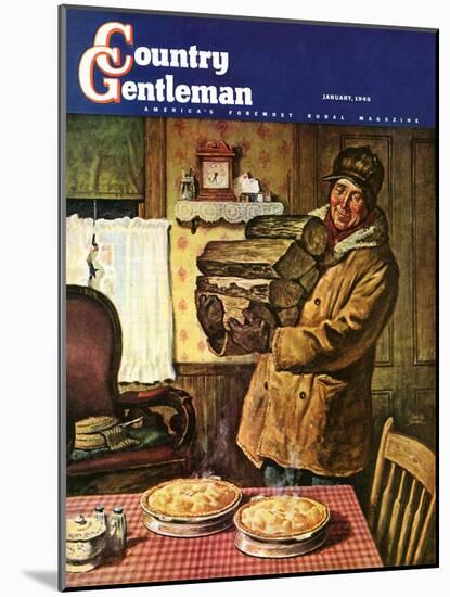 "Eyeing the Pies," Country Gentleman Cover, January 1, 1945-Amos Sewell-Mounted Giclee Print