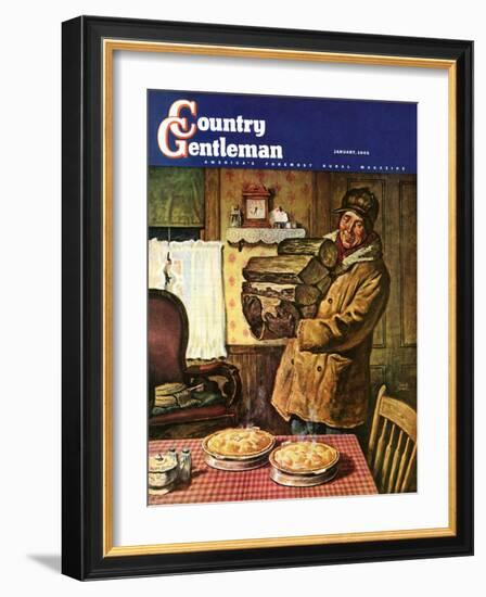 "Eyeing the Pies," Country Gentleman Cover, January 1, 1945-Amos Sewell-Framed Giclee Print