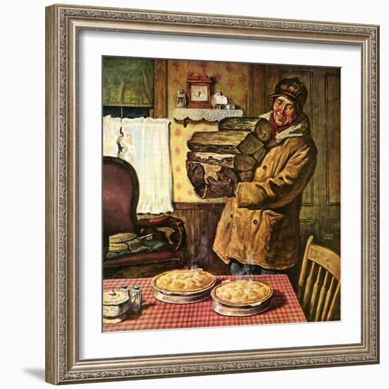 "Eyeing the Pies,"January 1, 1945-Amos Sewell-Framed Giclee Print