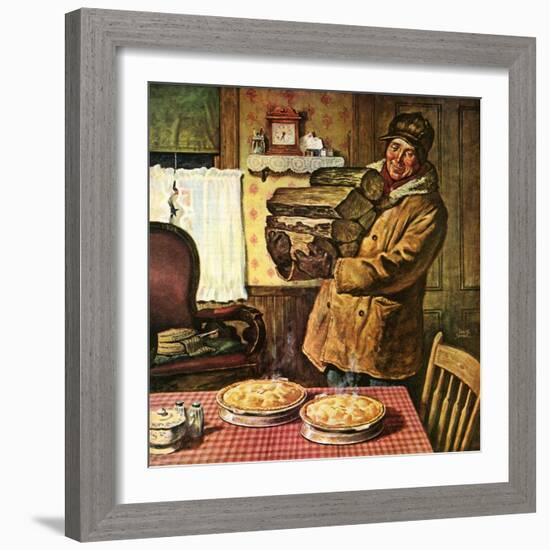 "Eyeing the Pies,"January 1, 1945-Amos Sewell-Framed Giclee Print