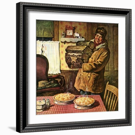 "Eyeing the Pies,"January 1, 1945-Amos Sewell-Framed Giclee Print