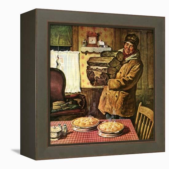 "Eyeing the Pies,"January 1, 1945-Amos Sewell-Framed Premier Image Canvas