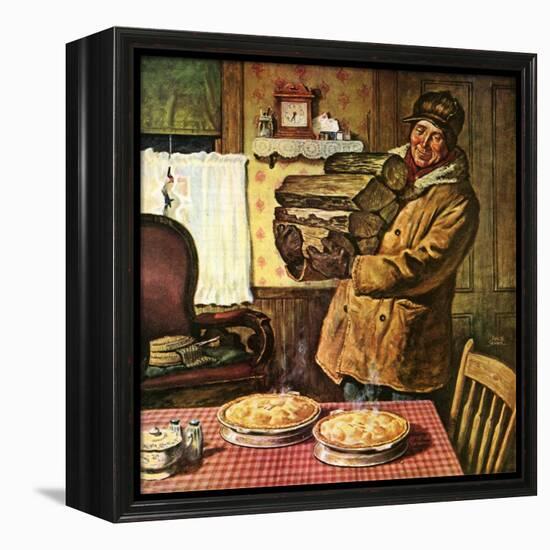 "Eyeing the Pies,"January 1, 1945-Amos Sewell-Framed Premier Image Canvas