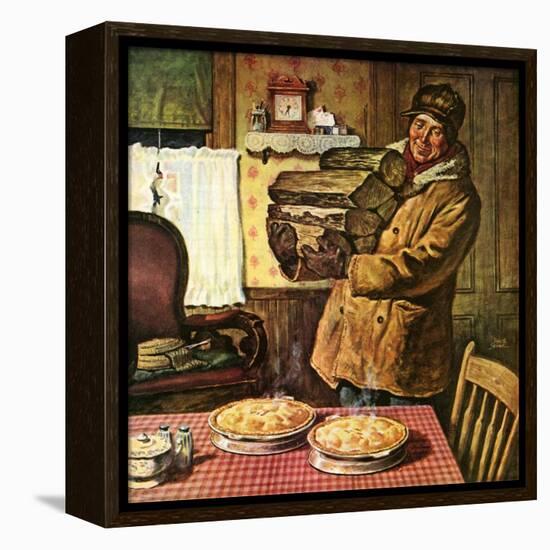 "Eyeing the Pies,"January 1, 1945-Amos Sewell-Framed Premier Image Canvas