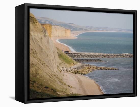 Eype Mouth, Dorset Coast Path to Thornecombe Beacon, Jurassic Coast, Dorset, England, UK-David Hughes-Framed Premier Image Canvas