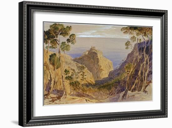 Eza, France, 1865 (Ink & W/C on Paper)-Edward Lear-Framed Giclee Print