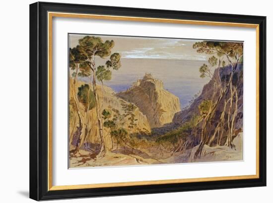 Eza, France, 1865 (Ink & W/C on Paper)-Edward Lear-Framed Giclee Print