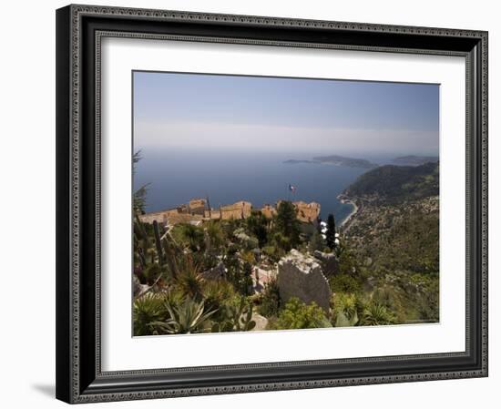 Eze Village and Cap Ferrat, Alpes Maritimes, Provence, Cote d'Azur, French Riviera, France-Sergio Pitamitz-Framed Photographic Print