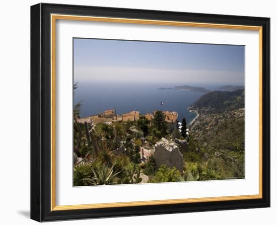 Eze Village and Cap Ferrat, Alpes Maritimes, Provence, Cote d'Azur, French Riviera, France-Sergio Pitamitz-Framed Photographic Print