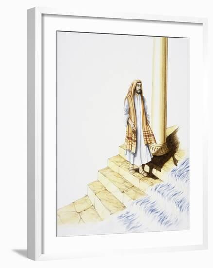 Ezekiel's Vision of Water Flowing Down from Temple-null-Framed Giclee Print