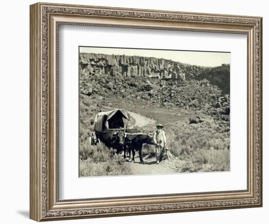 Ezra Meeker with Wagon-Asahel Curtis-Framed Giclee Print