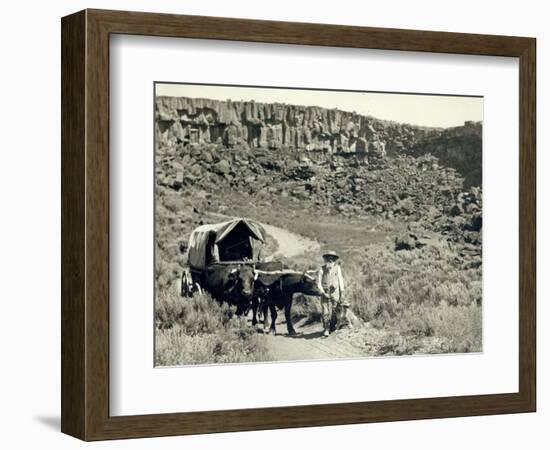 Ezra Meeker with Wagon-Asahel Curtis-Framed Giclee Print