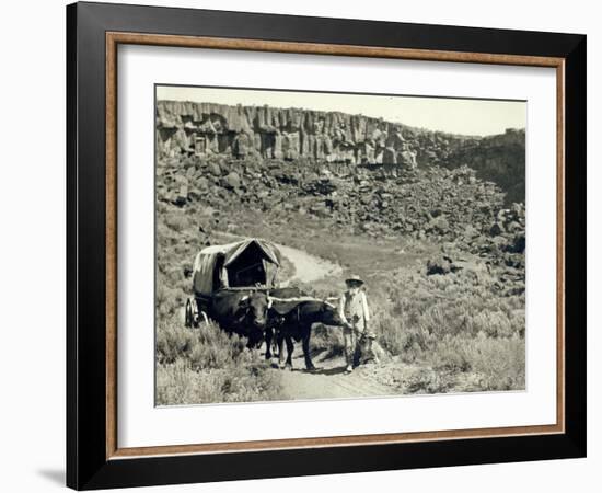 Ezra Meeker with Wagon-Asahel Curtis-Framed Giclee Print