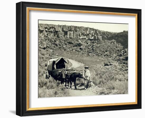 Ezra Meeker with Wagon-Asahel Curtis-Framed Giclee Print