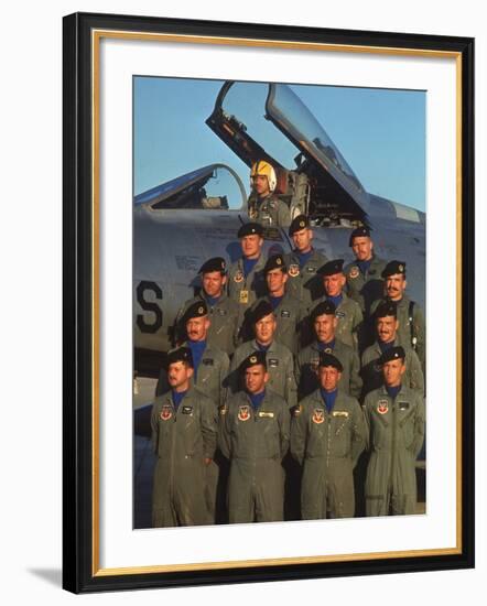 F-100 Pilots of 613th Tactical Fighter Squadron on Base-Larry Burrows-Framed Premium Photographic Print