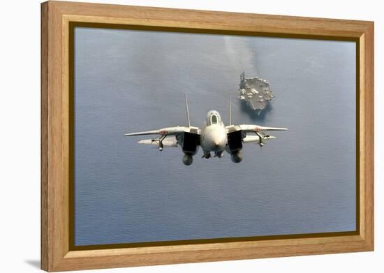 F-14 Tomcat Fighter after Takes Off from USS America, 1984-null-Framed Stretched Canvas
