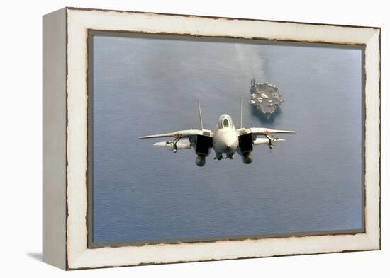 F-14 Tomcat Fighter after Takes Off from USS America, 1984-null-Framed Stretched Canvas