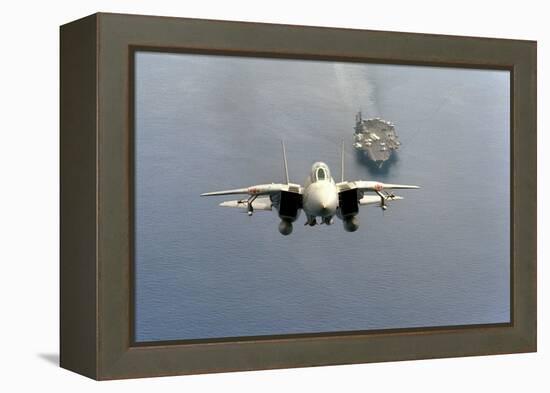 F-14 Tomcat Fighter after Takes Off from USS America, 1984-null-Framed Stretched Canvas