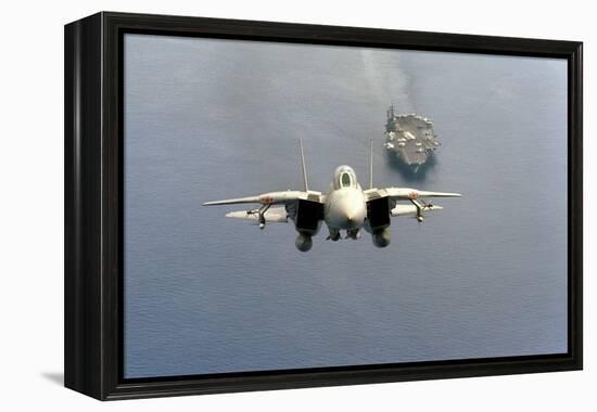 F-14 Tomcat Fighter after Takes Off from USS America, 1984-null-Framed Stretched Canvas