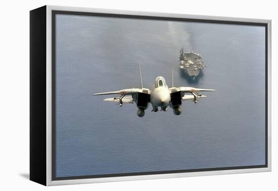 F-14 Tomcat Fighter after Takes Off from USS America, 1984-null-Framed Stretched Canvas