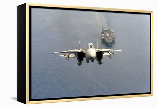 F-14 Tomcat Fighter after Takes Off from USS America, 1984-null-Framed Stretched Canvas