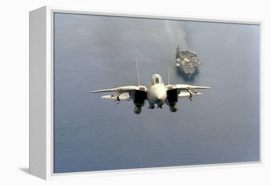 F-14 Tomcat Fighter after Takes Off from USS America, 1984-null-Framed Stretched Canvas