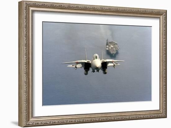 F-14 Tomcat Fighter after Takes Off from USS America, 1984-null-Framed Photo