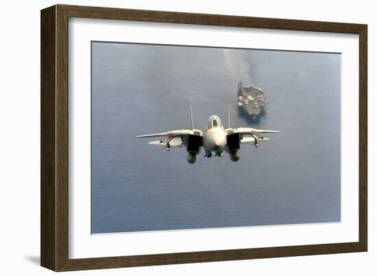 F-14 Tomcat Fighter after Takes Off from USS America, 1984-null-Framed Photo