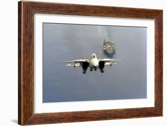 F-14 Tomcat Fighter after Takes Off from USS America, 1984-null-Framed Photo