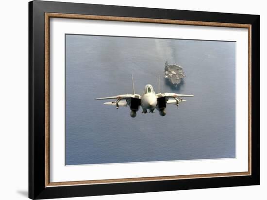 F-14 Tomcat Fighter after Takes Off from USS America, 1984-null-Framed Photo