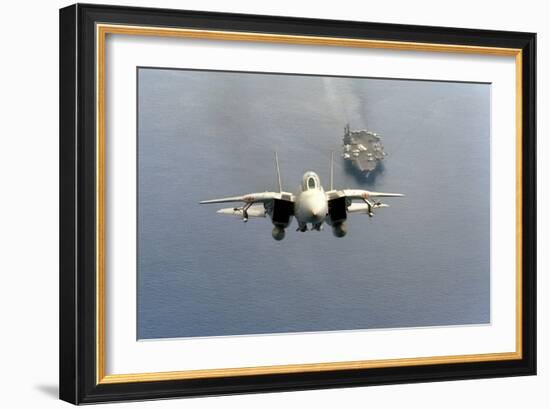 F-14 Tomcat Fighter after Takes Off from USS America, 1984-null-Framed Photo